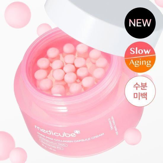 Medicube PDRN Pink Collagen Capsule Cream 55g | Crema Reafirmante con Colágeno y Niacinamida www.sallunabeauty.com