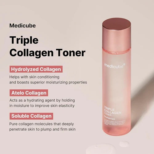 Medicube – Tónico Reafirmante Triple Colágeno 4.0 (140 ml) www.sallunabeauty.com