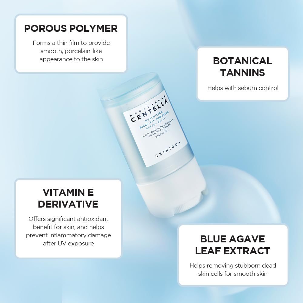 SKIN1004 Madagascar Centella Hyalu-Cica Silky-Fit Sun Stick SPF50+ PA++++ – Protector Solar en Barra con Centella Asiática y Ácido Hialurónico (20g) www.sallunabeauty.com