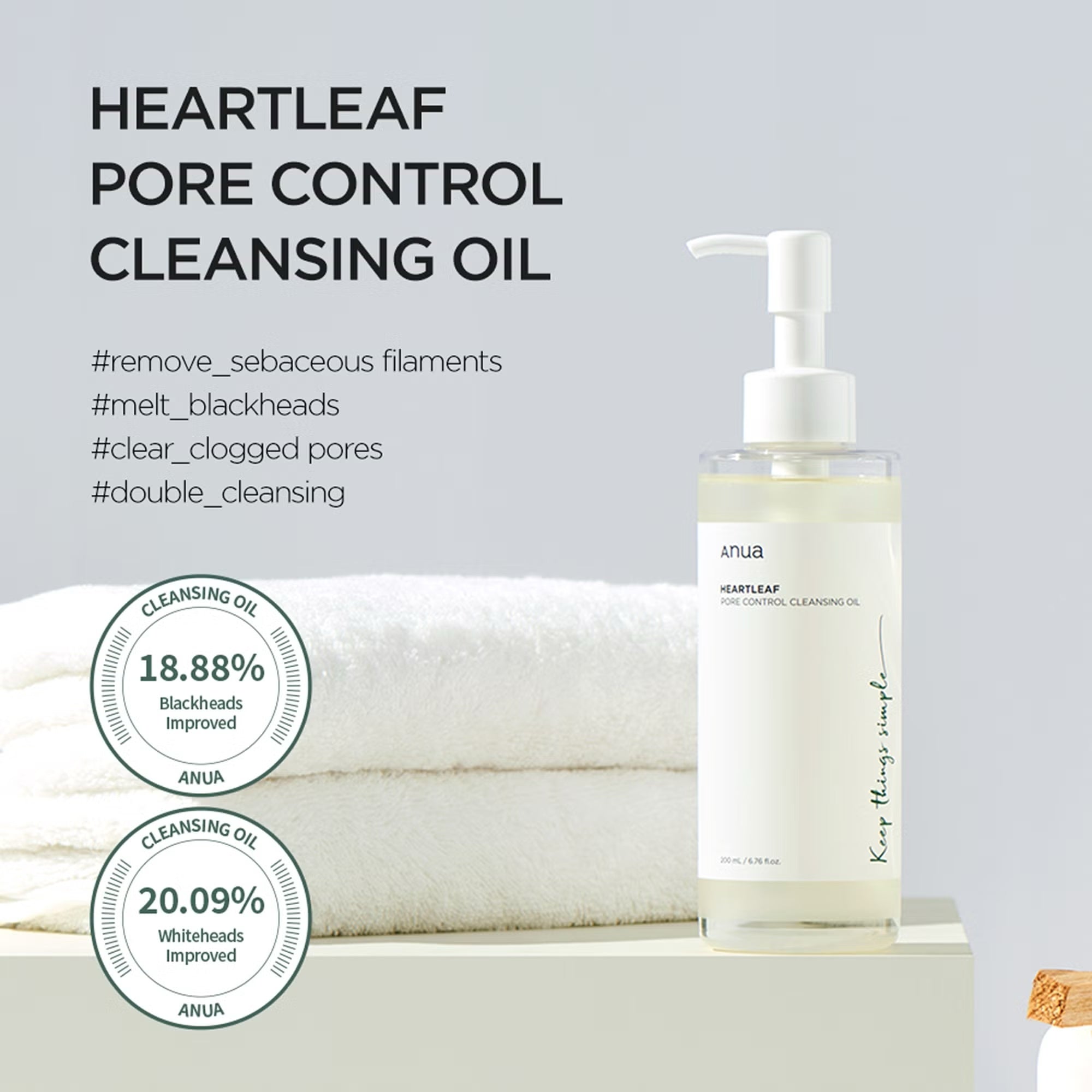 Anua Heartleaf Aceite Desmaquillante y Limpiador de Poros | Limpieza Suave para Piel Sensible – Cosmética Coreana K-Beauty (200ml) www.sallunabeauty.com