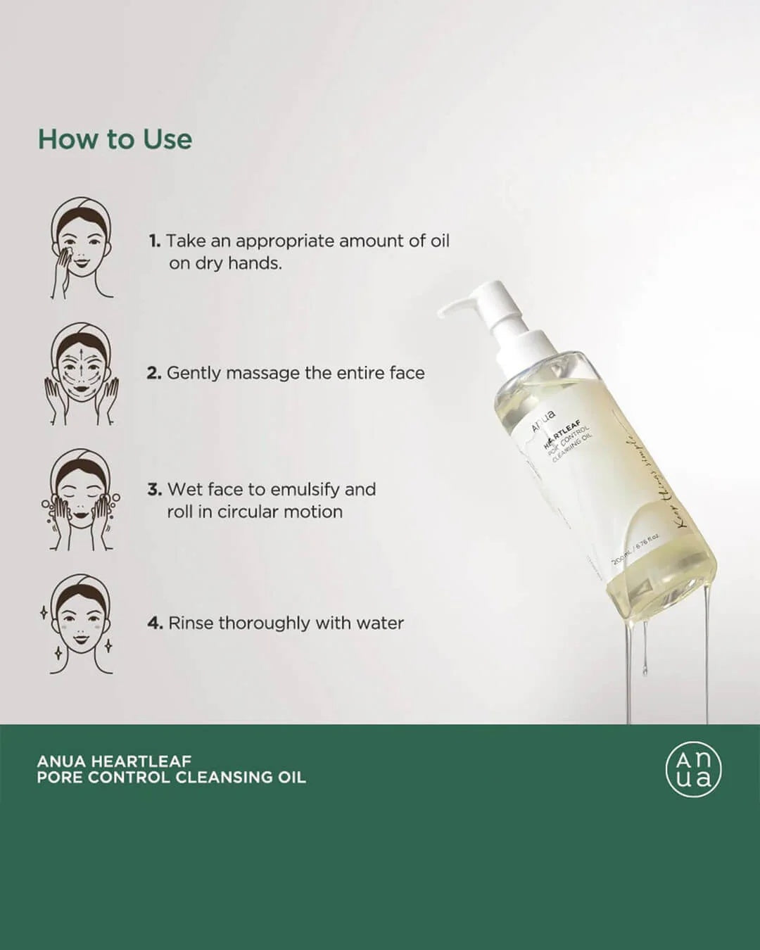 Anua Heartleaf Aceite Desmaquillante y Limpiador de Poros | Limpieza Suave para Piel Sensible – Cosmética Coreana K-Beauty (200ml) www.sallunabeauty.com