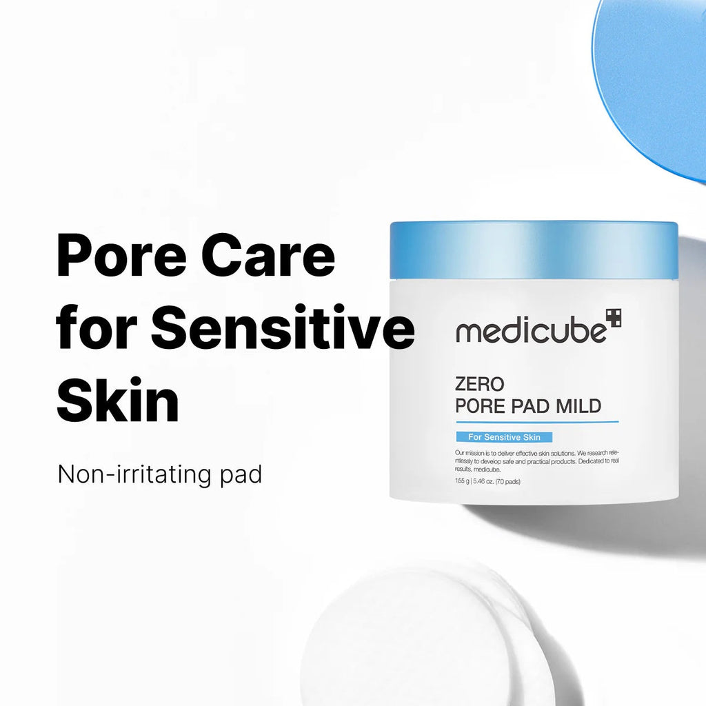Medicube – Zero Pore Pad Mild (70 Piezas) | Exfoliación Suave para Poros & Piel Sensible www.sallunabeauty.com