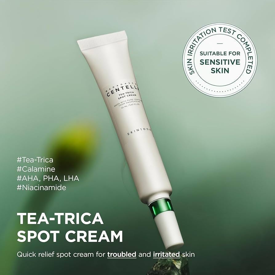SKIN1004 Madagascar Centella Tea-Trica Spot Cream | Crema Calmante Anti-Imperfecciones (20 ml) www.sallunabeauty.com