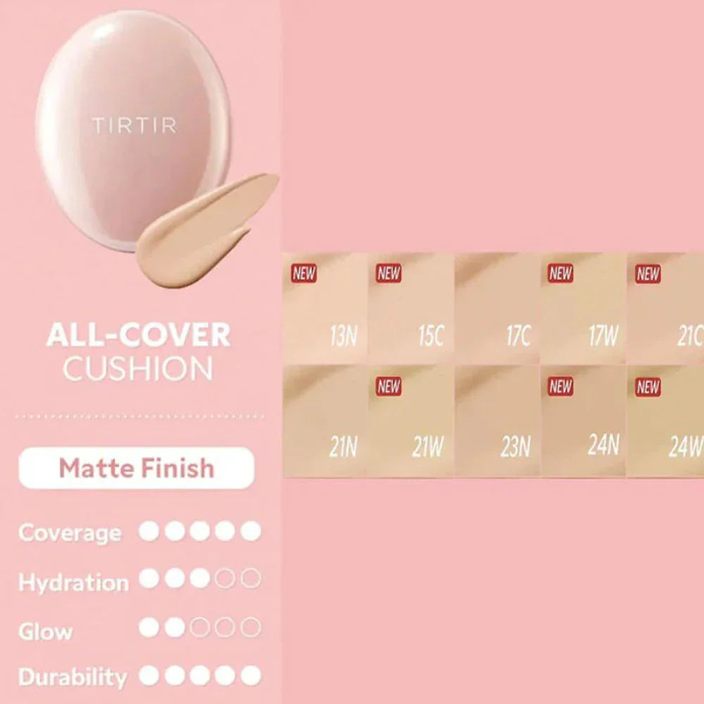 Tirtir - Mask Fit All Cover Cushion - Covering Face Primer in a Cushion - 21N Ivory - 18g