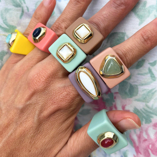 Anillo para mujer color mint madreperla ÉMOLO®