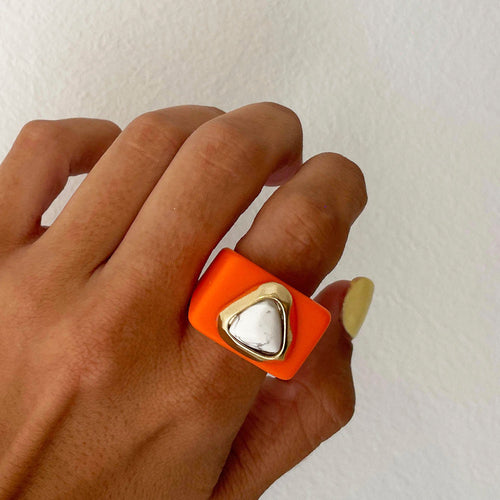 Anillo para mujer color naranja mármol ÉMOLO®