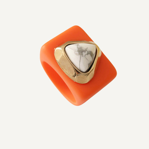 Anillo para mujer color naranja mármol ÉMOLO®