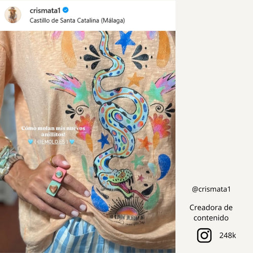 Anillo para mujer Mint con piedra natural cuarzo sandia ÉMOLO®