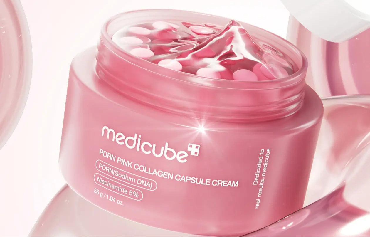 Medicube PDRN Pink Collagen Capsule Cream 55g | Crema Reafirmante con Colágeno y Niacinamida www.sallunabeauty.com